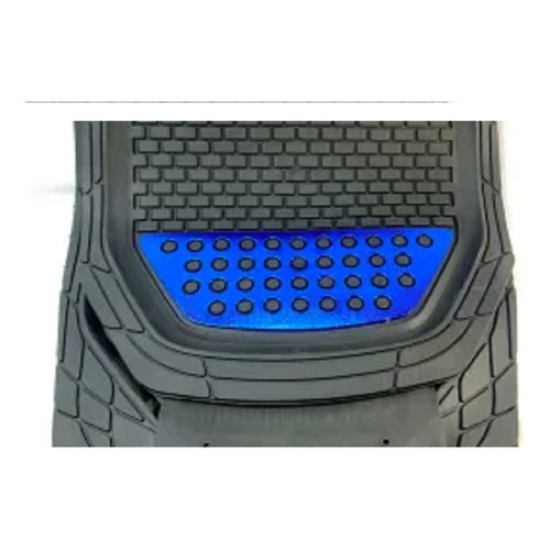 Alfombra Auto Juego 4 Piezas Reforzada Azul Rojo Plata