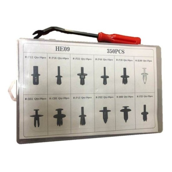 Kit Broches Grampa Tapizado Carroceria Auto 350 Piezas